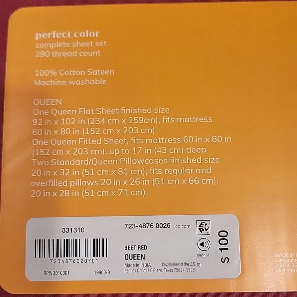 Distant Lands Perfect Color Wrinkle Resistant Sheet, Queen